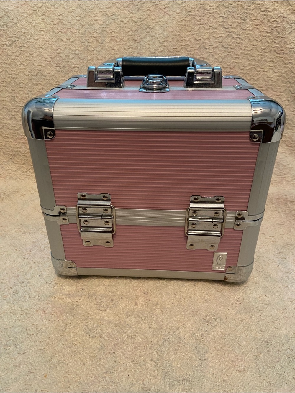 Caboodles Pink Train Case Makeup Jewelry Box Organizer